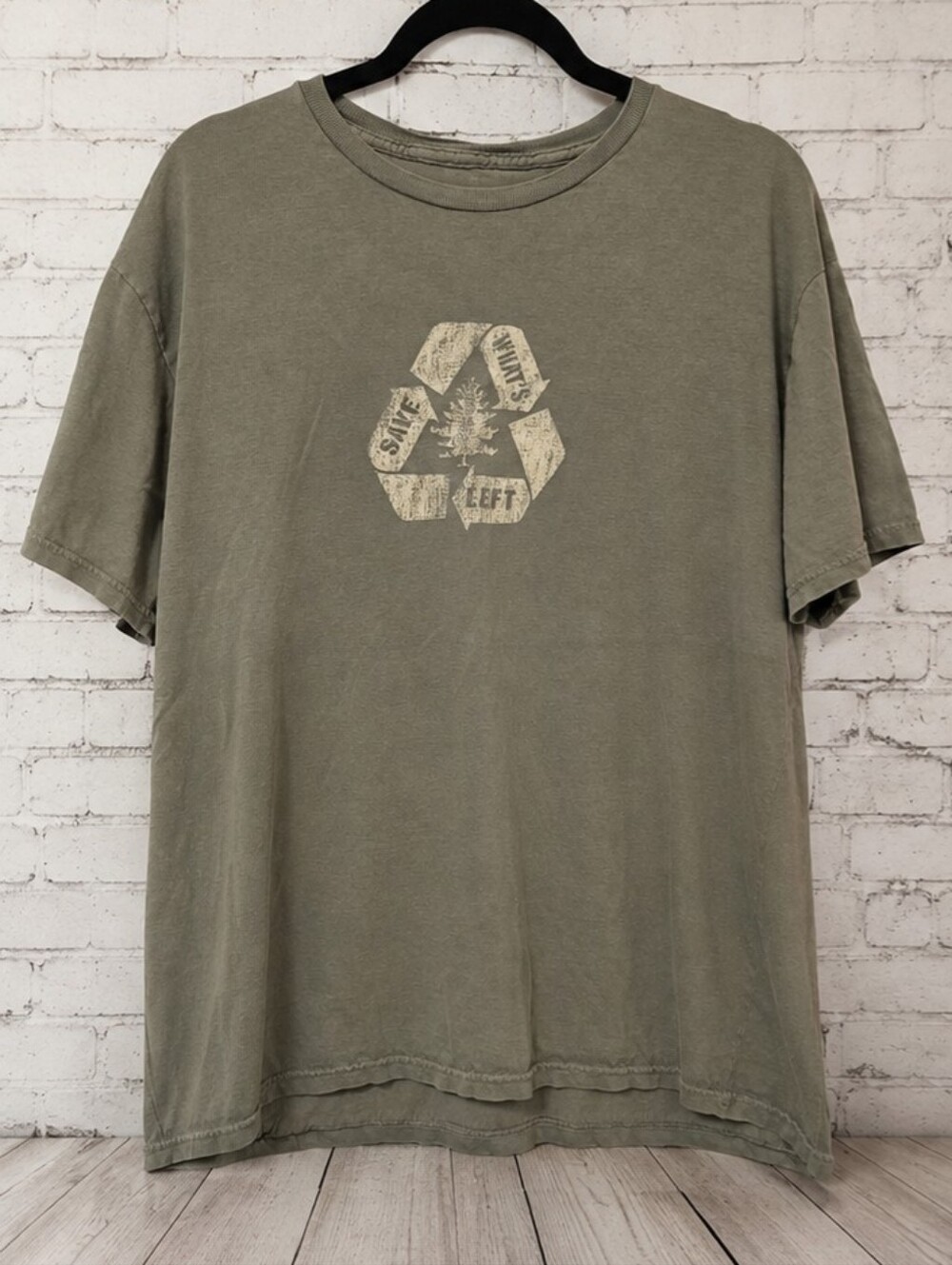 Green Label Organic Vintage Save What’s Left Organic Cotton T-Shirt Men’s Large